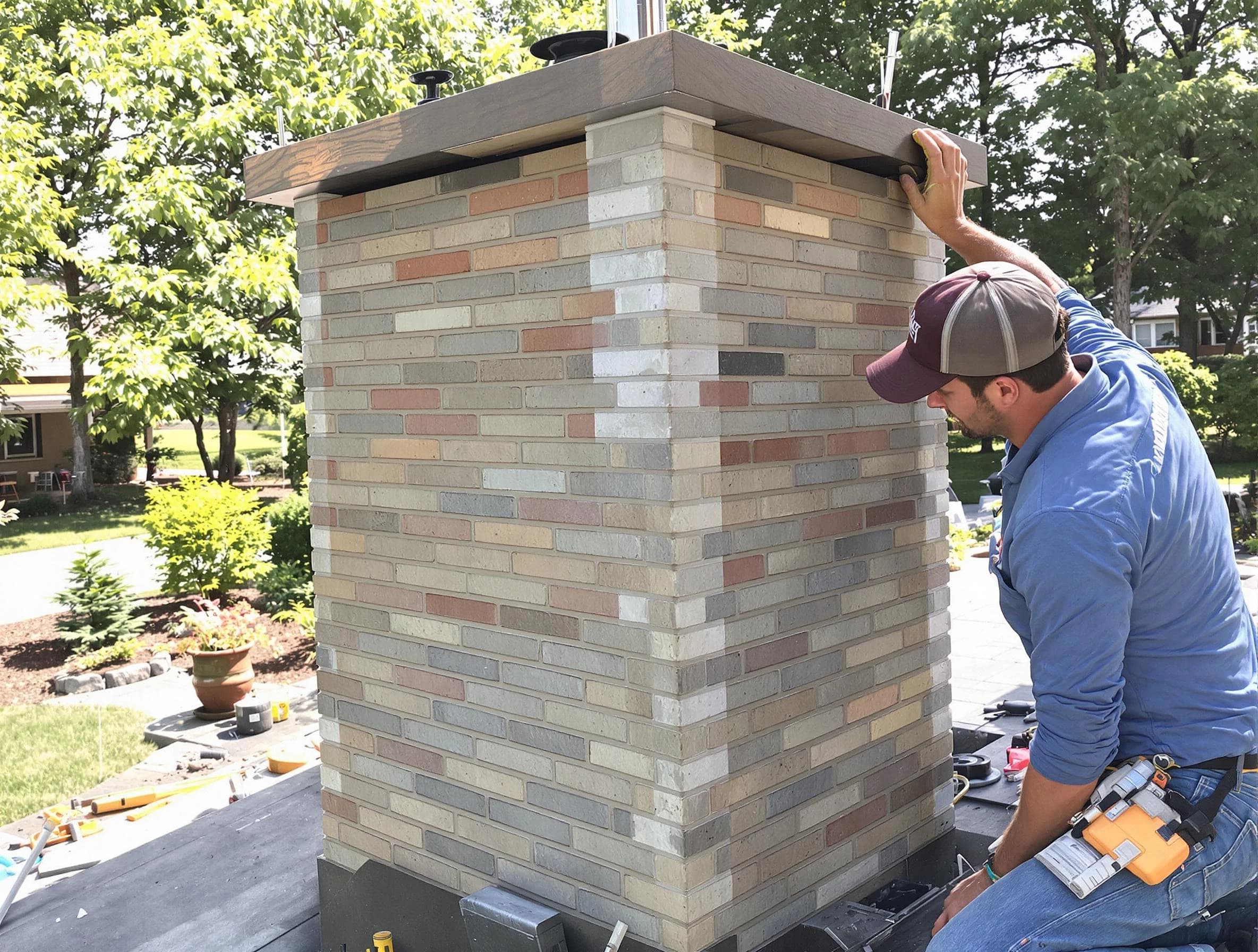 Springville Chimney Sweep completing a modern chimney remodel in Springville, UT