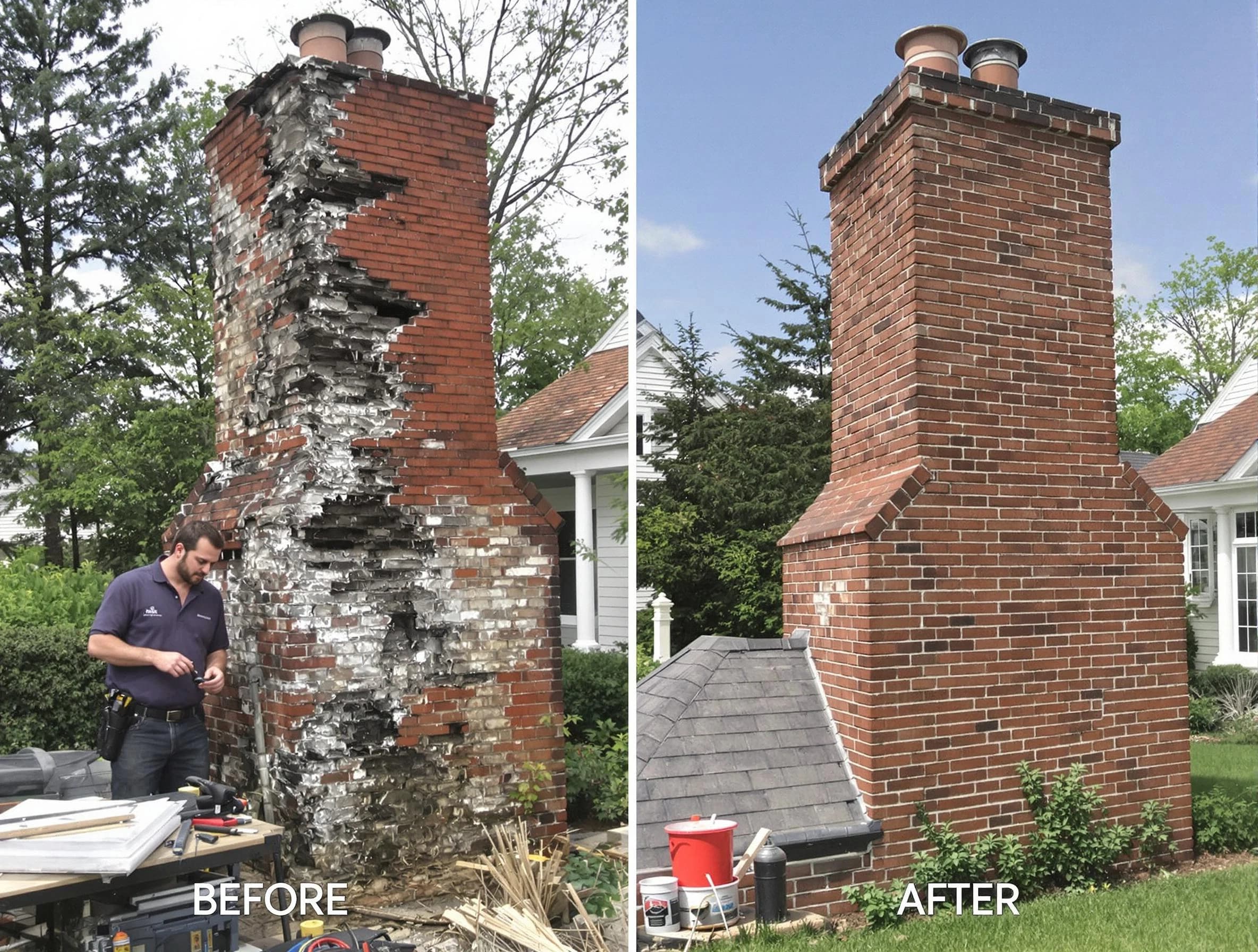 Springville Chimney Sweep performing a full chimney restoration in Springville, UT