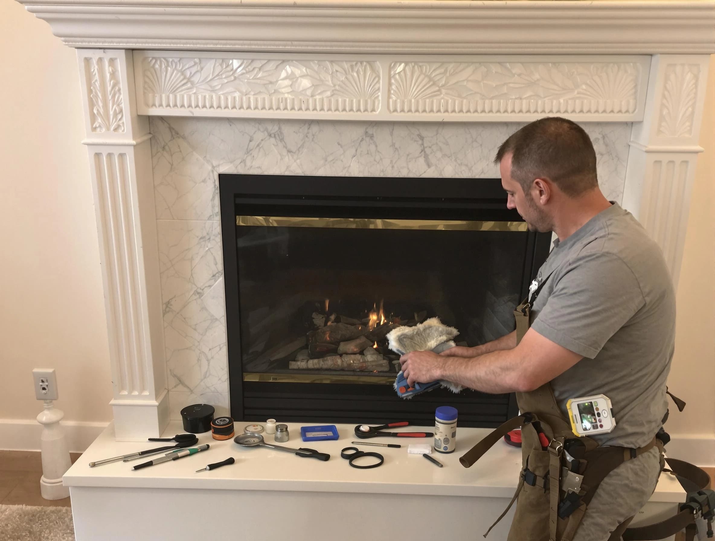 Springville Chimney Sweep performing fireplace maintenance in Springville, UT