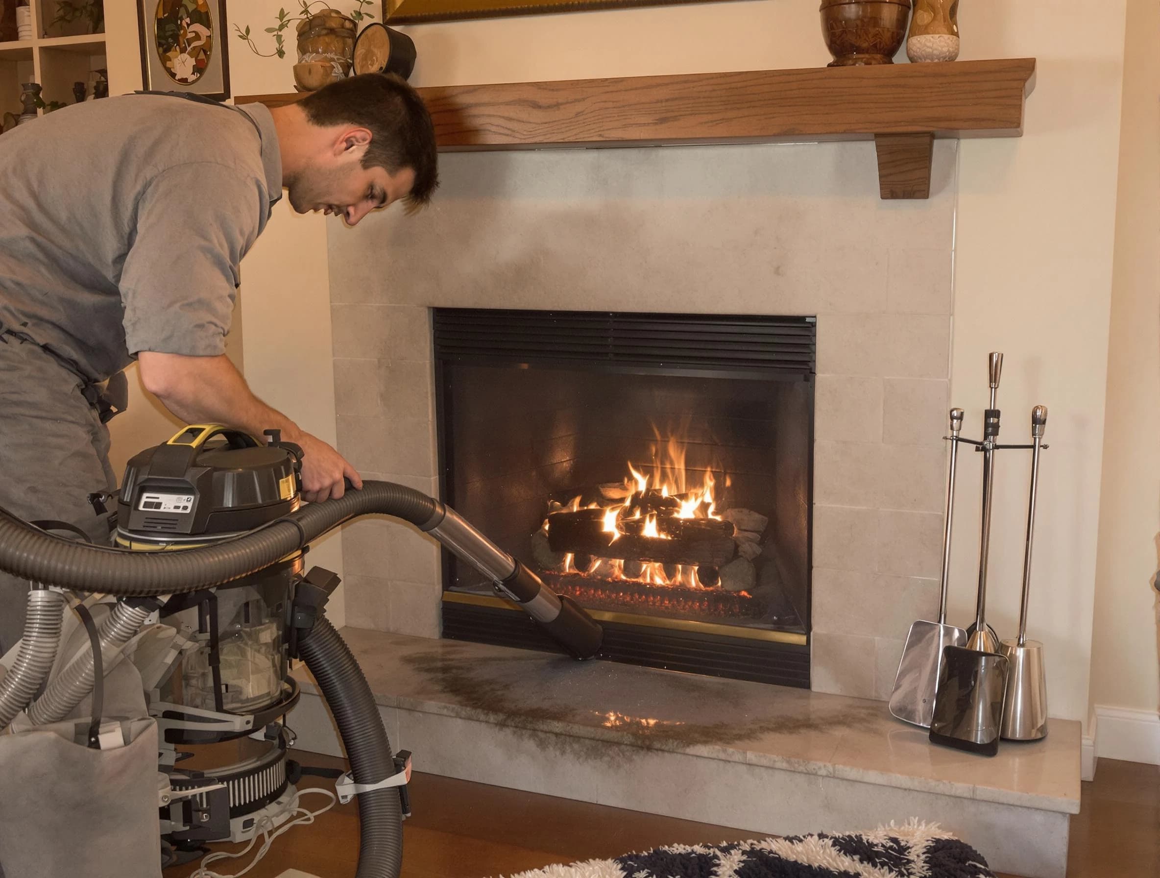 Routine fireplace upkeep by Springville Chimney Sweep in Springville, UT