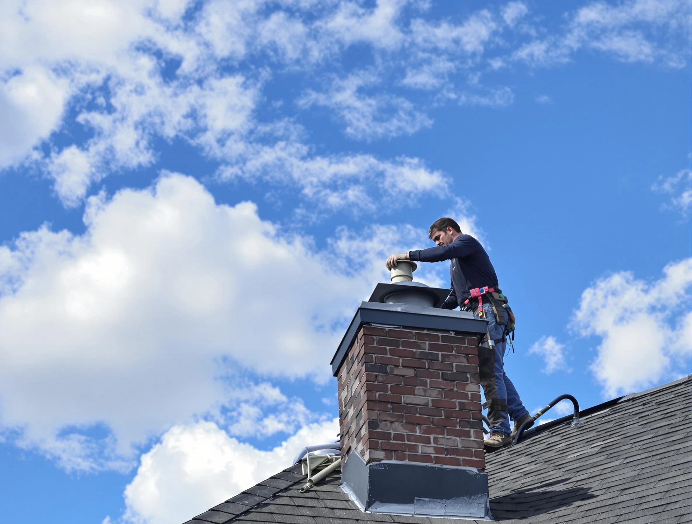 Springville Chimney Sweep installing a sturdy chimney cap in Springville, UT