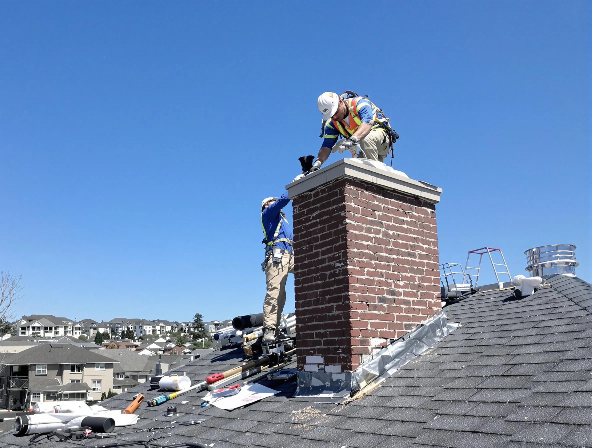 Springville Chimney Sweep repairing a chimney crown in Springville, UT