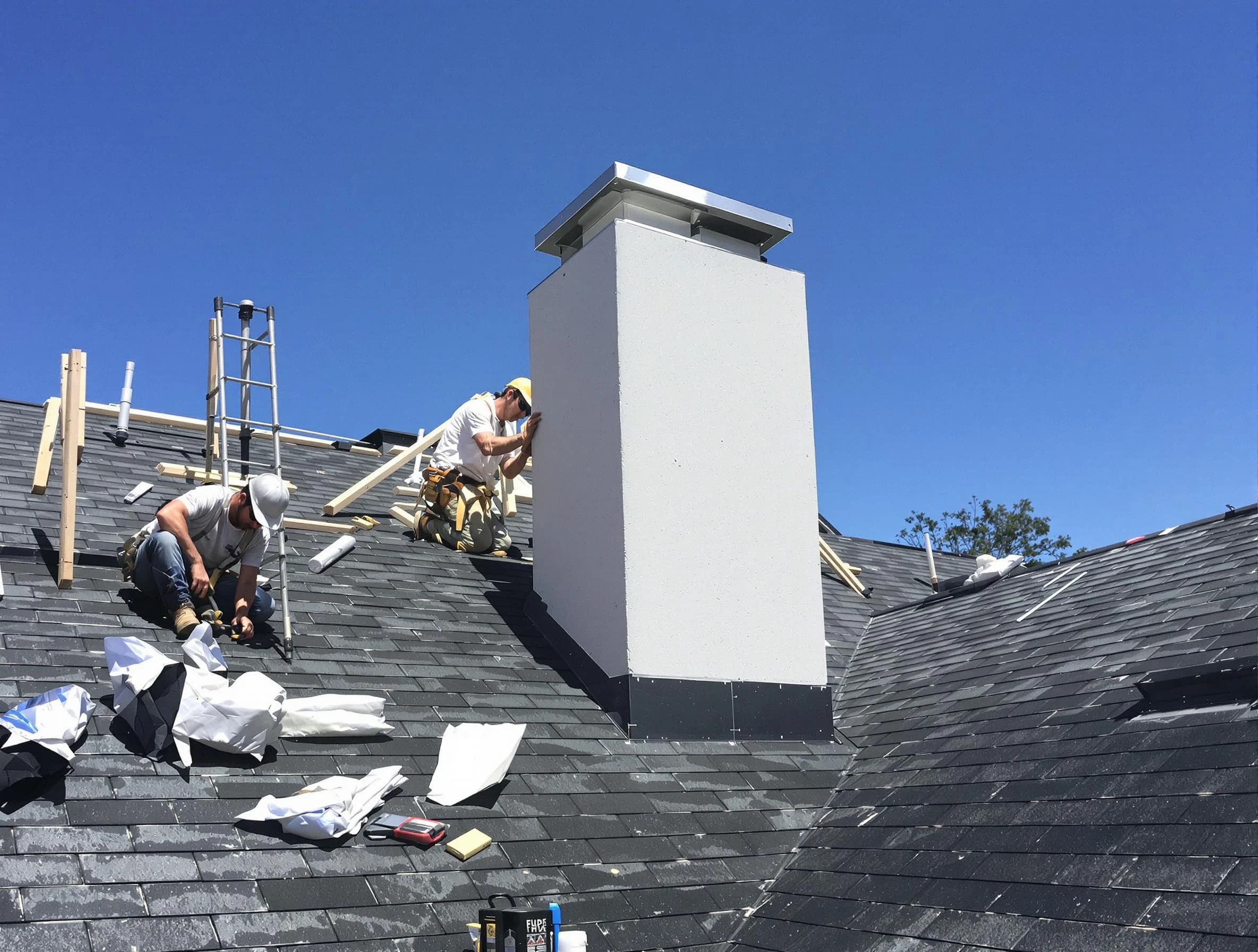 Springville Chimney Sweep crew installing a new chimney in Springville, UT