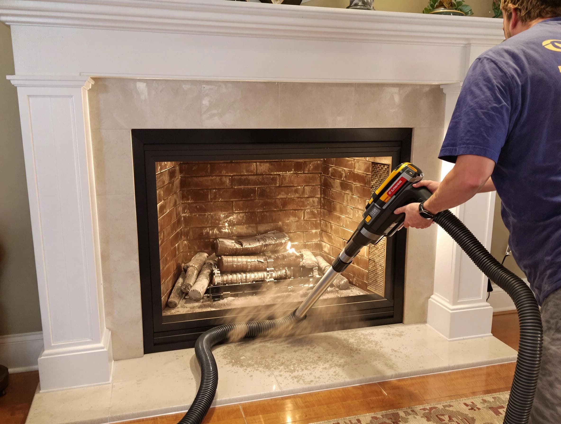 Fireplace cleaning performed by Springville Chimney Sweep in Springville, UT