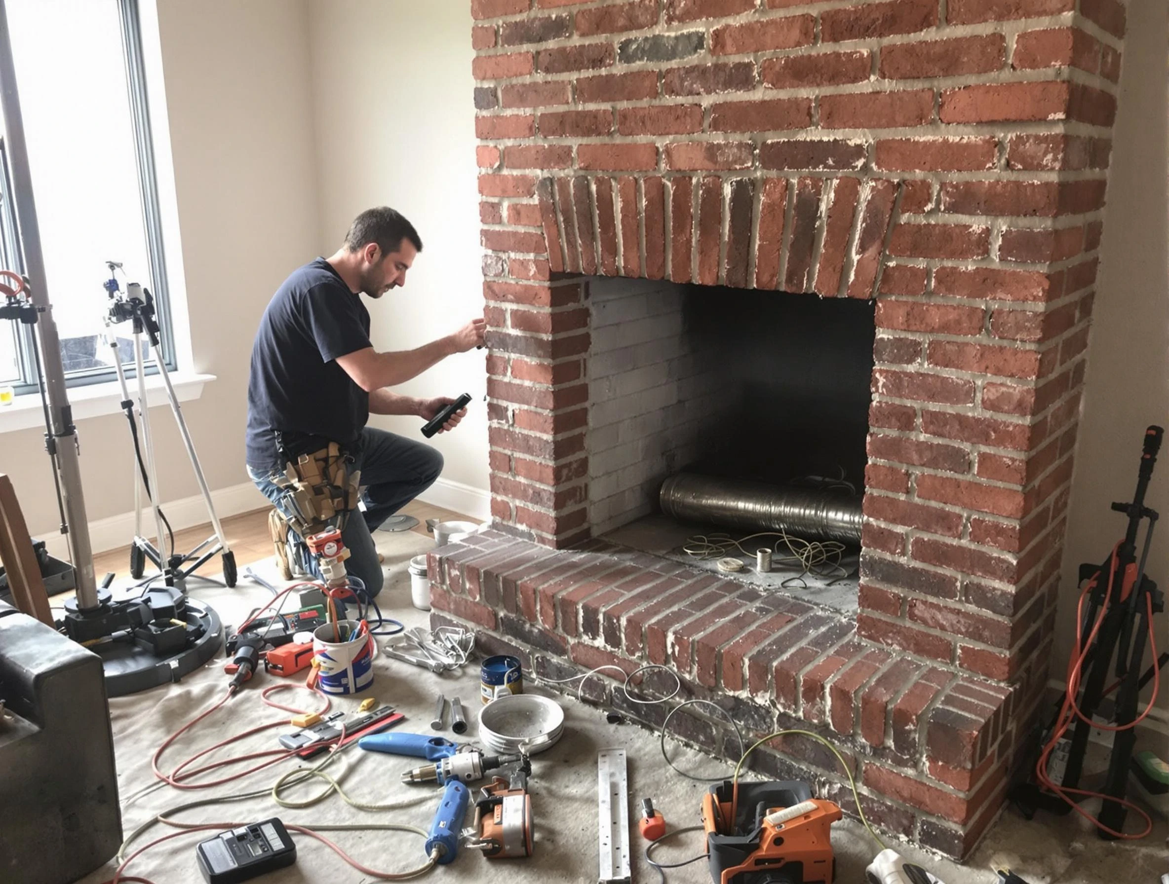 Springville Chimney Sweep specialist finalizing chimney liner service in Springville, UT