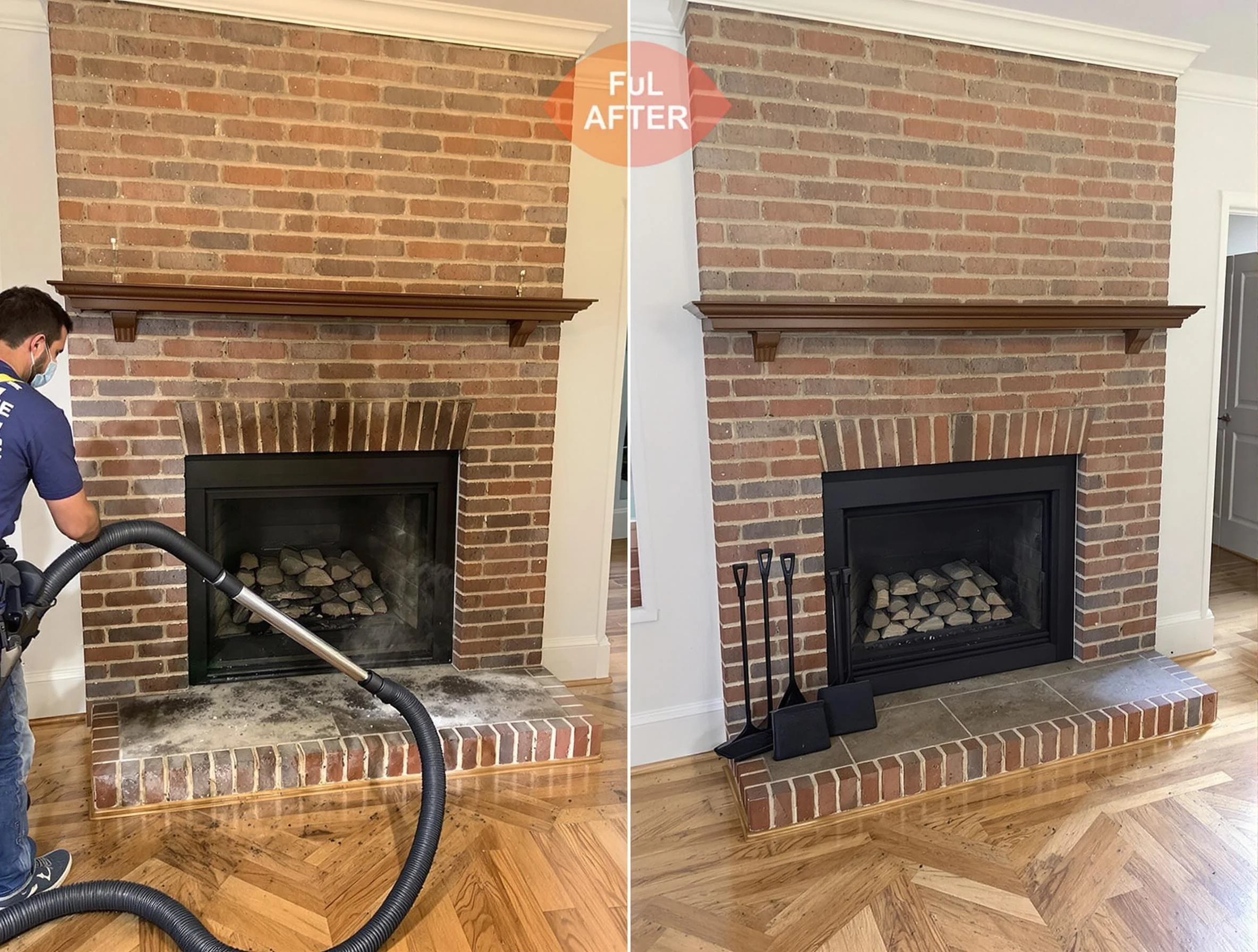 Springville Chimney Sweep carefully sanitizing a fireplace in Springville, UT