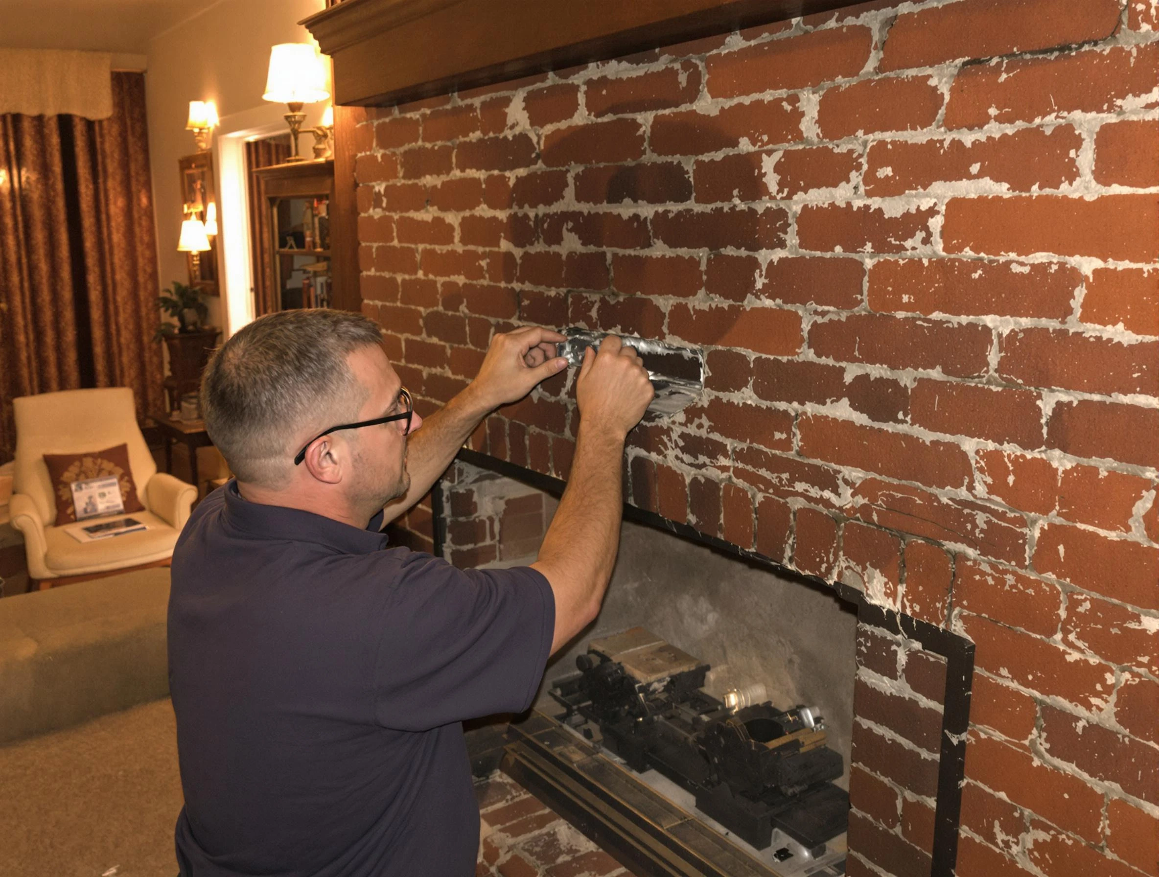 Springville Chimney Sweep expert fixing a fireplace in Springville, UT